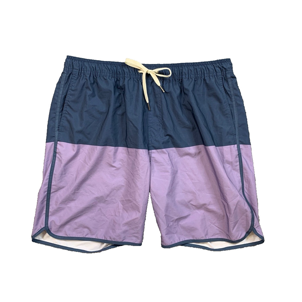 Fair Harbor Swim Shorts Mens 2XL Lavender Navy The Anchor Inner Lined Swim Trunk